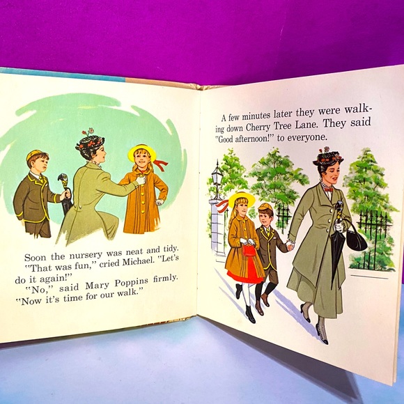 WALT DISNEY’S VTG 1964 MARY POPPINS COLLECTIBLE HARDCOVER BOOK WHITMAN #2450 - Picture 10 of 16